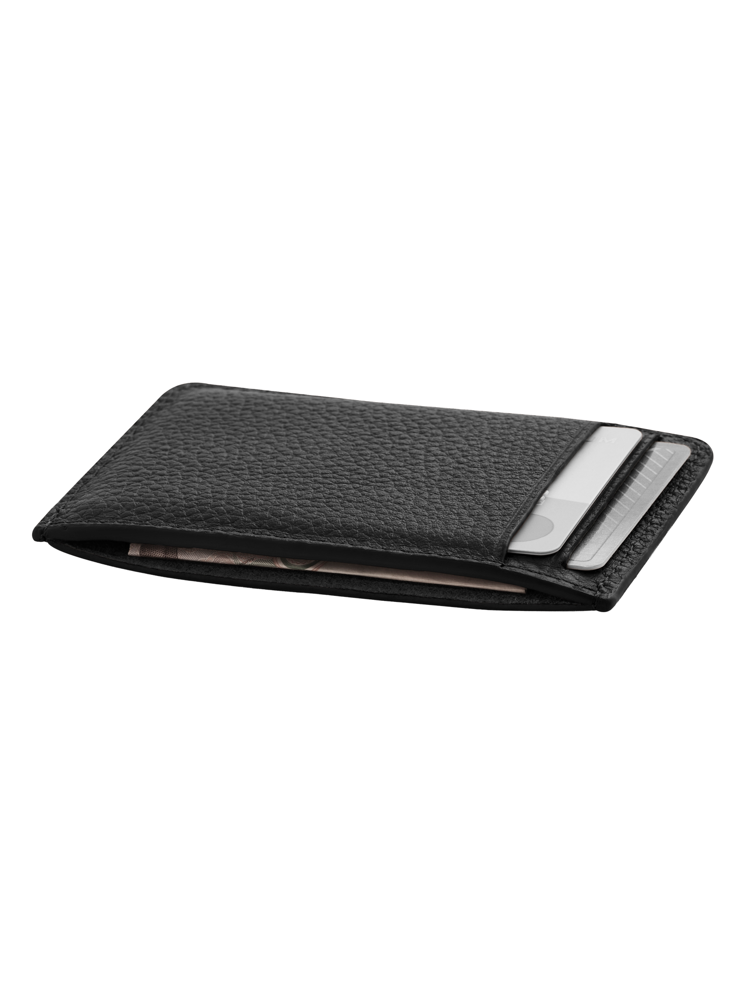 Woolnut Leather Card Holder - Black