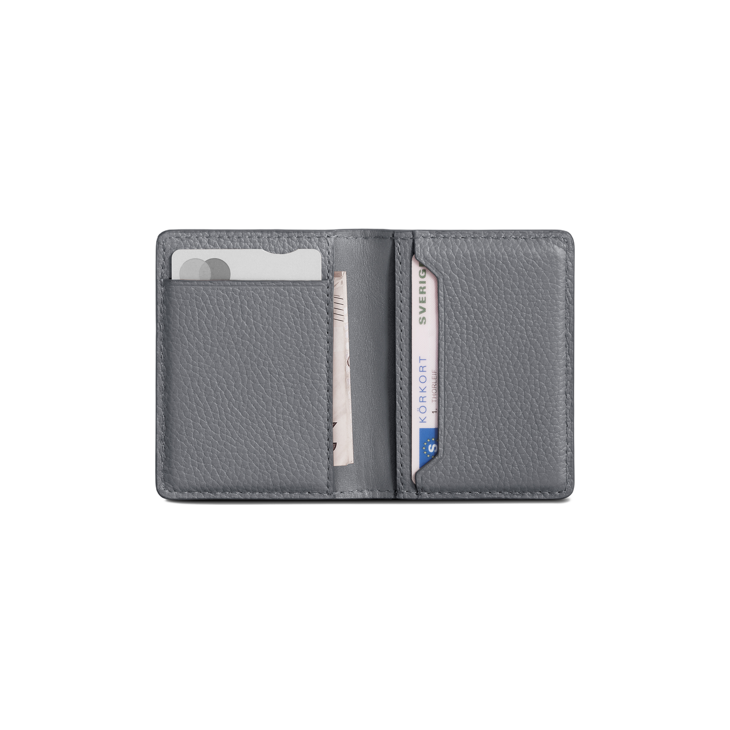 Woolnut Leather Wallet - Grey
