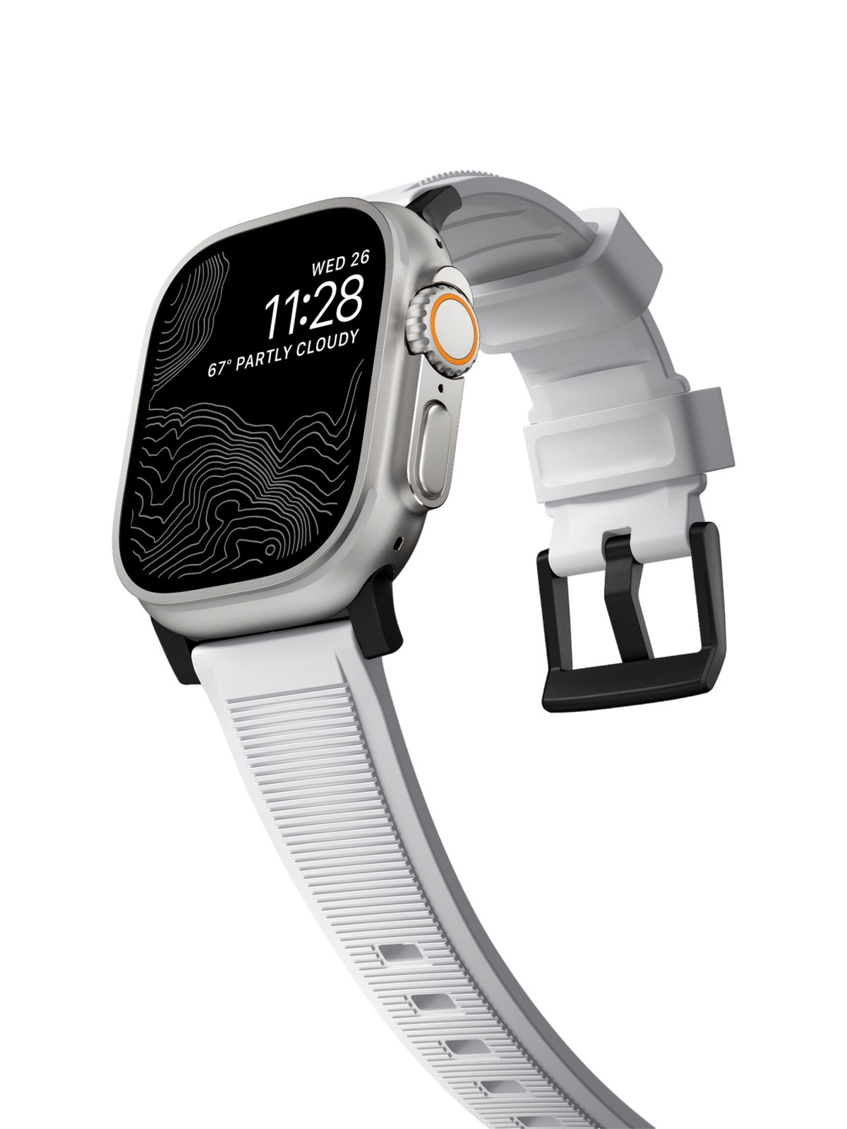 Nomad Rugged Band - 46/49mm - White - Black Hardware - Limited Edition