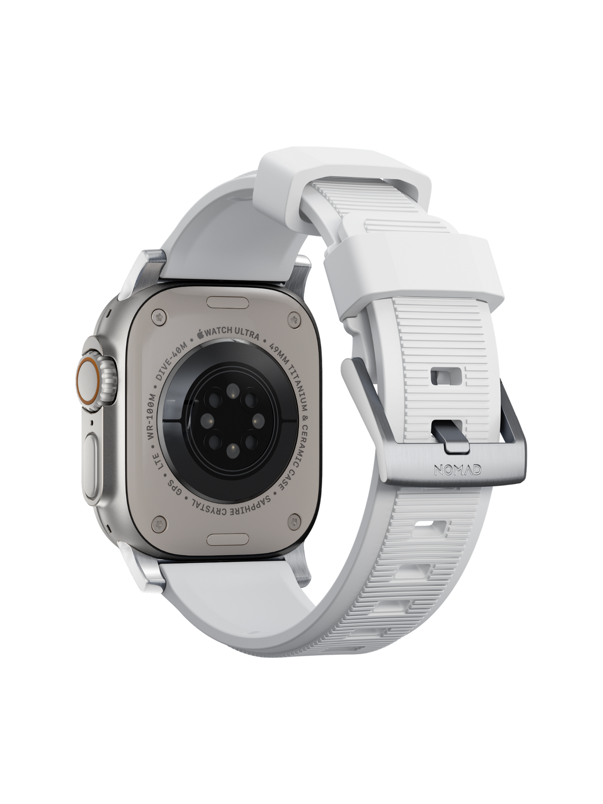 Nomad Rugged Band - 46/49mm - White - Silver Hardware - Limited Edition