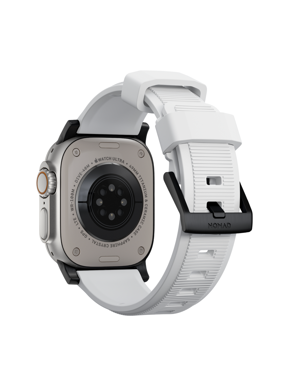 Nomad Rugged Band - 46/49mm - White - Black Hardware - Limited Edition