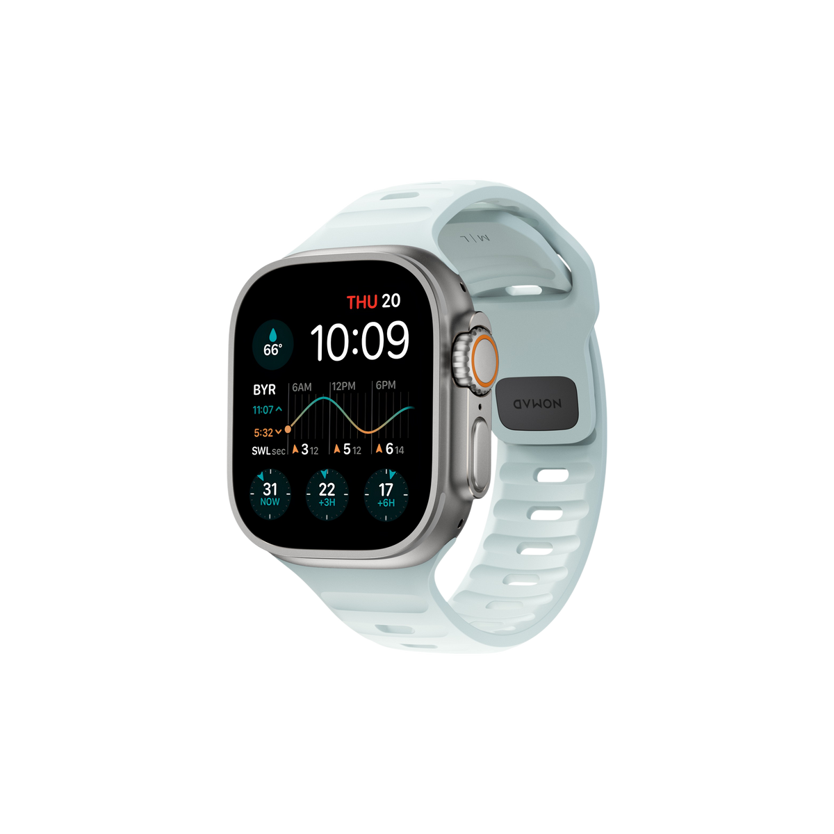 Nomad Sport Band - 46/49mm - Icy Blue Glow